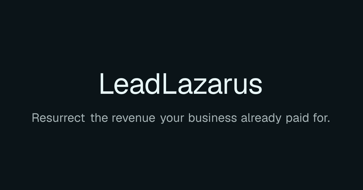LeadLazarus — Marketing attribution gets weird when the revenue was hiding in your CRM. LeadLazarus…